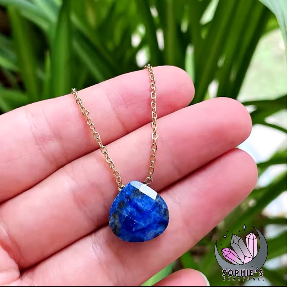 Lapis Lazuli Teardrop Pendant Necklace